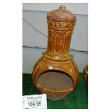 Chimenea W/ Stand & Lid.  43" high.