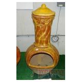 Chimenea W/ Stand & Lid.  45" high.