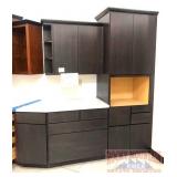 Kemper/Caprice Maple Thatch Display Cabinets.