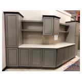 Kemper/Darby Grey Maple Display Cabinets.