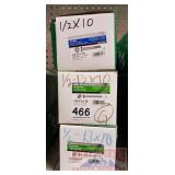 (3) BOXES GALVANIZED CARRIAGE BOLTS - 1/2-13x10 25