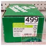 (1) BOX OF GALVANIZED CARRIAGE BOLTS - 50ct 3/5-16