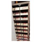 BANK OF BOLT BINS & CONTENTS - lath needlepoint &