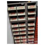 1 1/2 BANKS OF BOLT BINS & CONTENTS - Zinc steel s