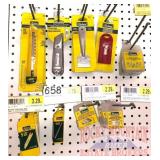 37 items, Richard - 9 pkgs Knives, scrapers & 22 p