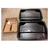 4 items - 2 2-in-1 paint tray and cover 22"w, 1 de