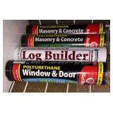 4 tubes sealant - 2 Red Devil masonry, 1 Log build
