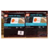 2-1 lb. Boxes 1 1/2" Plastic Cap Nails.