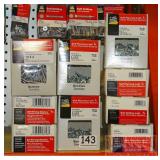 9 Boxes, Assorted Self Piercing Screws.