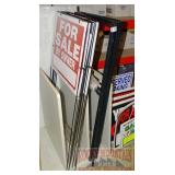 11 Sign Frames W/ 7 Signs.