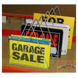 Asst. For-Sale & Other Signs W/ Wire Rack.