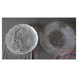2 Glass Platters. Largest is 14'