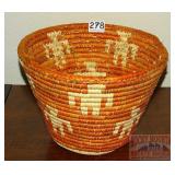 Hand Coiled Basket W/ Figures