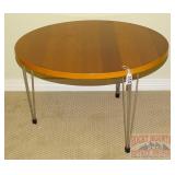 1960s Round End Table W/ Steel Legs