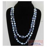 Double Strand Moonstone & Sodalite Necklace