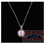 Beautiful Grey Pearl Pendant & Sterling Necklace.