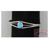 Native Am. Style Sterling & Turquoise Bracelet.