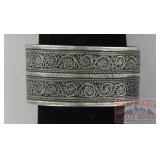 Detailed German Silver Filigree Cuff Bracelet.