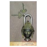 Cast Brass Abbyson Buddha Garden Gate Padlock.