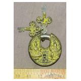 Cast Brass Buddha & Ganesha Garden Gate Padlock.