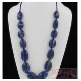 26" Strand Graduated Blue Lapis Beads.