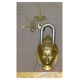 Cast Brass Abbyson Buddha Garden Gate Padlock.