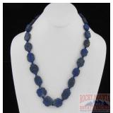 Beautiful Carved Blue Lapis Necklace.