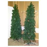 2 7' Pre Lit  Christmas Trees