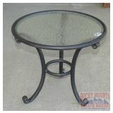 Round Patio Table W/ Glass Top.