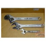 3 Asst. Adjustable Wrenches.