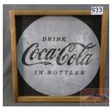 New Framed 2-Tone Coca-Cola Advertisement.