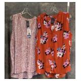 2 New C&T Sleeveless Blouses, XL.