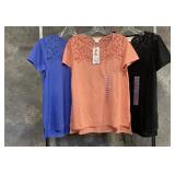 3 New Ladies Burnout Tees, S.