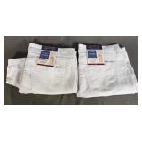 2 New Pairs Seven7 White Rodeo Shorts, 14.