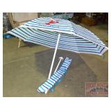 Nautica Beach Umbrella W/ Bag.