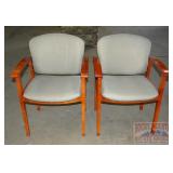 2 Cherry Finish Arm Chairs.