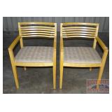 2 Slat Back Arm Chairs.