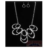 Modern Style German Silver Necklace & Earring Set.