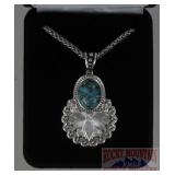 Montana Silversmiths Flower & Turquoise Pendant.