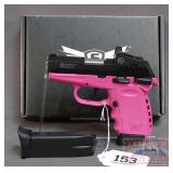 New SCCY Pink 9mm Pistol W/ CT Sight.