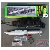 New Survival Knife W/ Sheath.