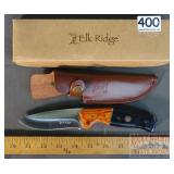 New Elk Ridge 9" Hunting Knife W/ Sheath.