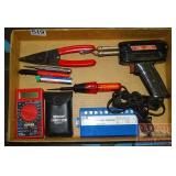 Soldering Gun, Multimeter, Wire Strippers & More.