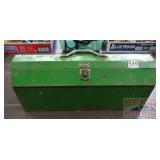 Vintage Green Metal Tool Box.