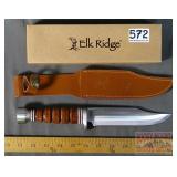 New Elk Ridge 12" Hunting Knife W/ Sheath.