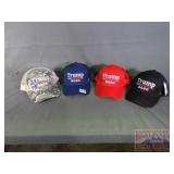 4 Assorted Color Trump 2020 Caps.