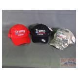 3 Assorted Color Trump 2020 Caps.