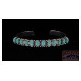 Western Style Cuff W/ Turquoise Color Accents.