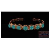 7 Stone Turquoise Cuff Bracelet.