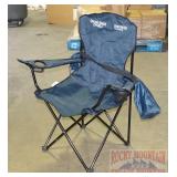 Blue Folding Camp Chair W/ Bag & Cup Holder.